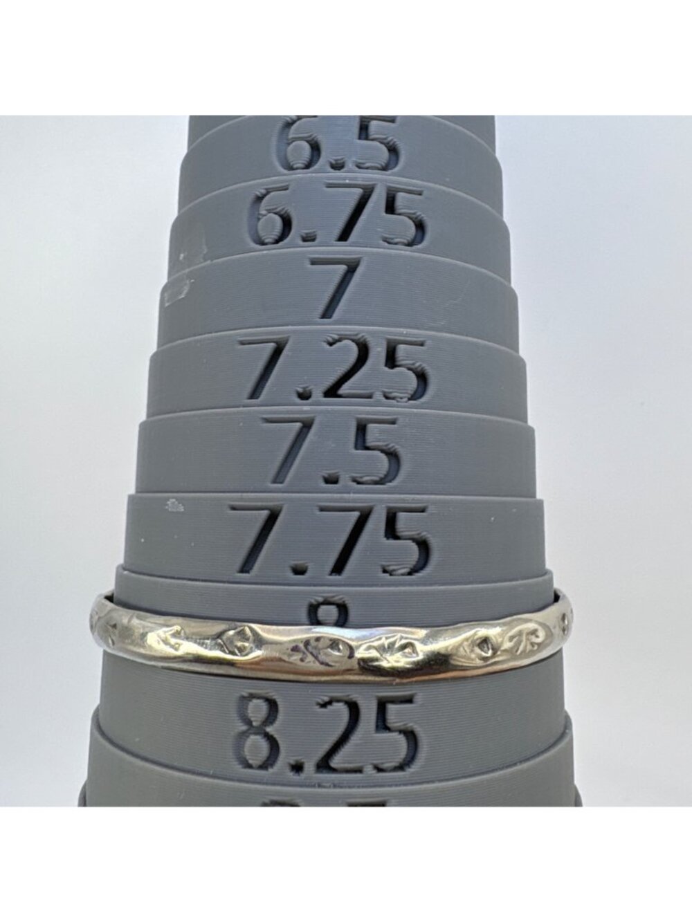 Hammered Design Bangle Bracelet Silver Tone Size 8" Fit - Picture 7 of 8